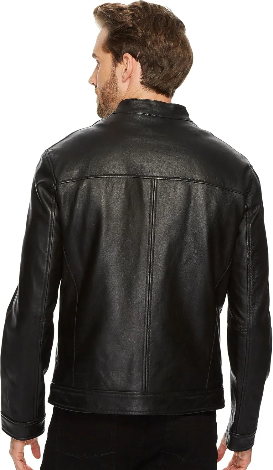 Cole Haan Men's Bonded Leather Moto Jacket