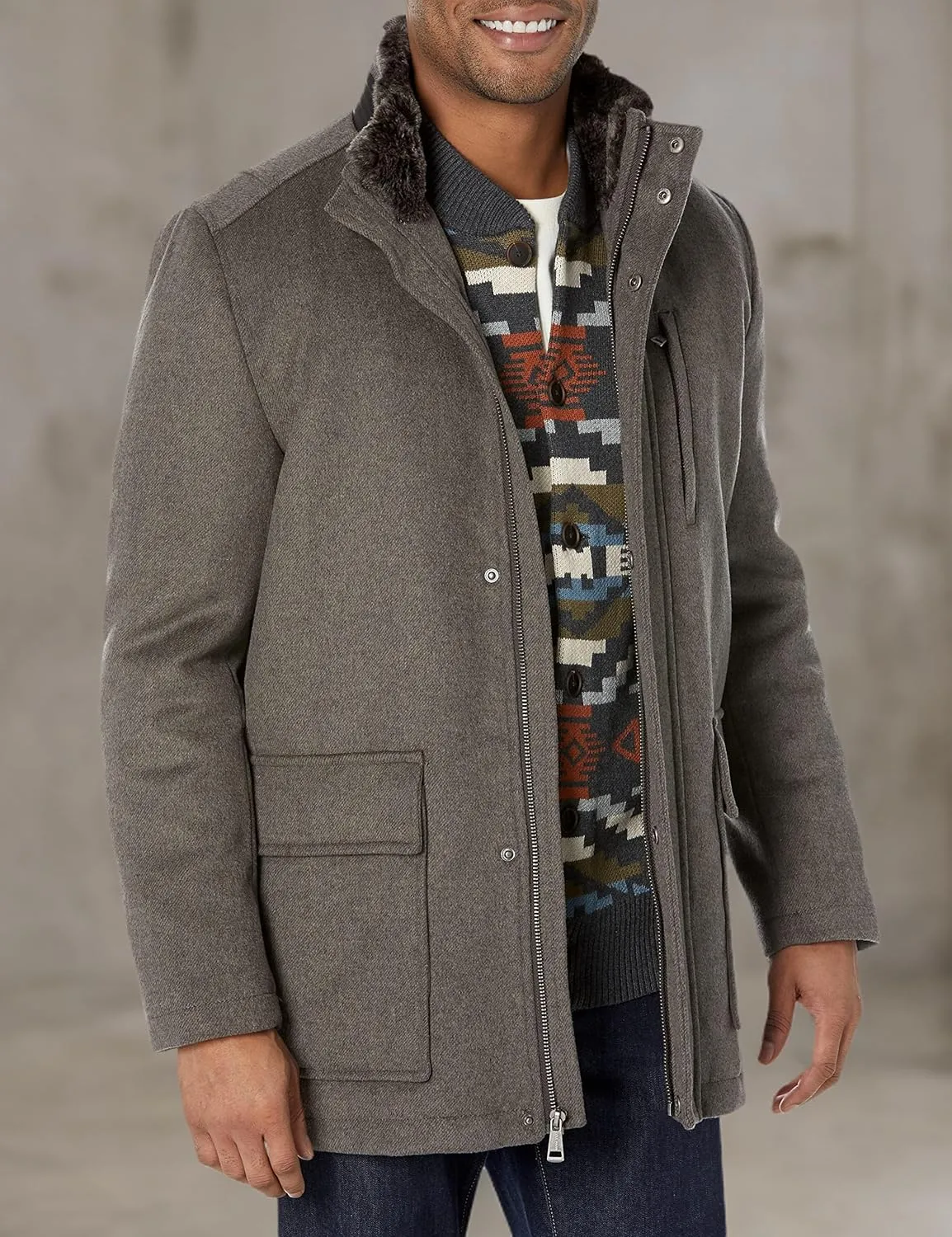 Cole Haan Men's Wool Car Coat