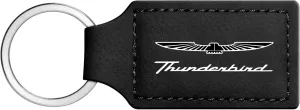 Compatible with Ford Thunderbird Rectangular Black Leatherette Key Chain