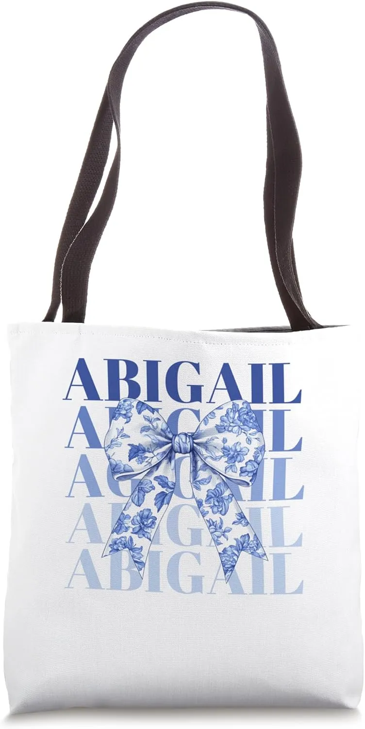 Coquette Custom ABIGAIL Blue French Bow Tote Bag