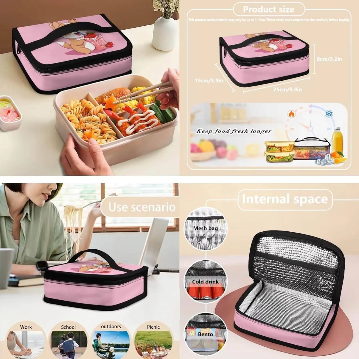 Corgi Print Boys Bookbag with Lunch Box 3rd to 5th Grade Bookbag and Lunch Box Set for Girls Waterproof and Oil Proof Insulated Lunch Bag for Kids, Middle School