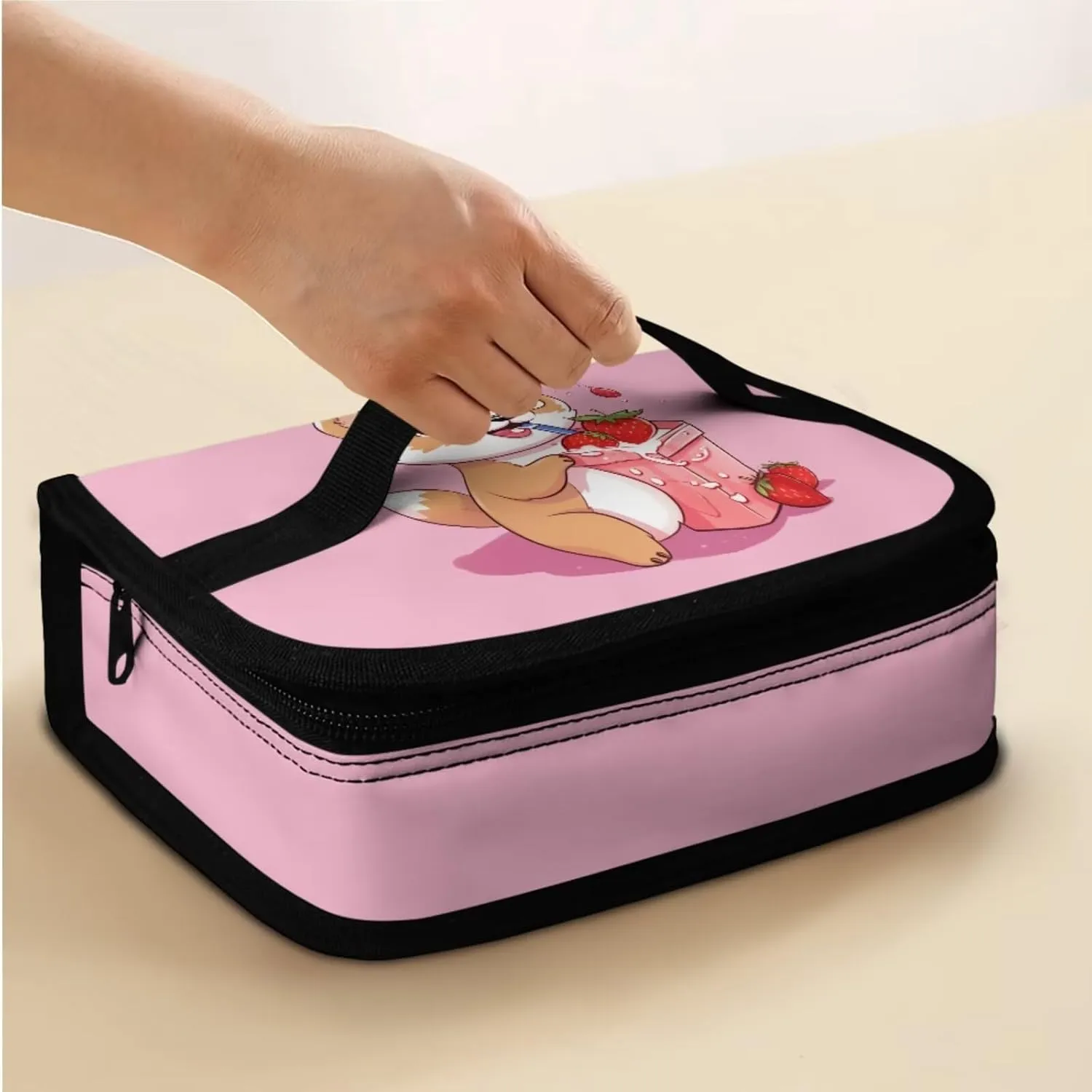 Corgi Print Boys Bookbag with Lunch Box 3rd to 5th Grade Bookbag and Lunch Box Set for Girls Waterproof and Oil Proof Insulated Lunch Bag for Kids, Middle School