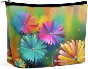 Cosmetic Bag Travel Makeup Bag Waterproof Toiletry Bag Colorful Flowers Makeup Organizer Case Portable Toiletry Pouch Large Capacity Zipper Pouch for Women Men