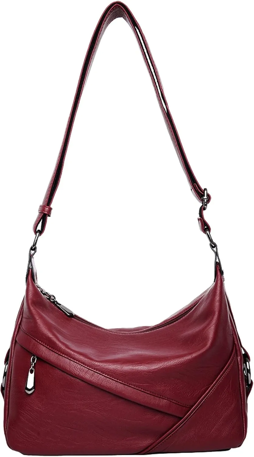 Covelin Women's Medium Retro Sling Shoulder Bag from, Soft Faux Leather Handbag