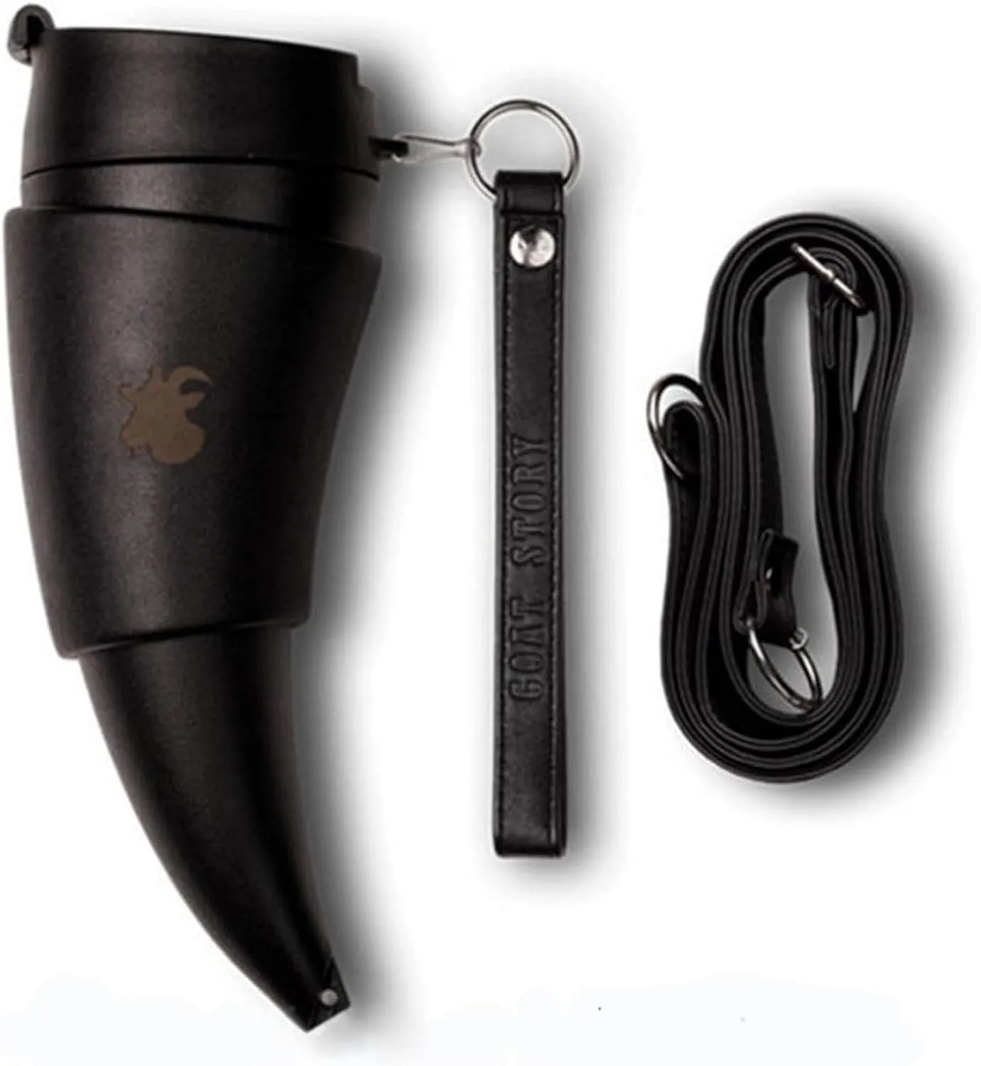 Creative Goat Horns Coffee Mug 230ml (12 Oz) - Leak Proof Stainless Steel Thermal Tumbler with Viking Design, Rope Handle & Lid - Unique Horn Shaped Travel Mug for Coffee Lovers Creating
