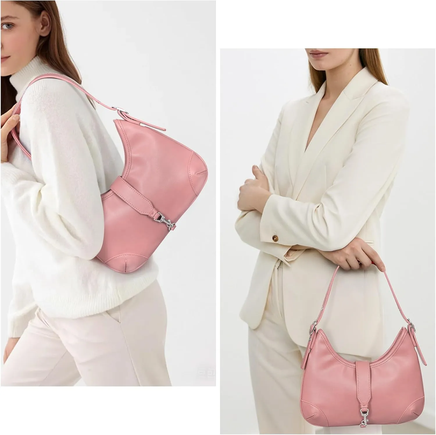 Crescent Shoulder Bag Purses For Women Half Moon Faux Leather Handbag Designer Underarm Hobo Bag Soft Travel
