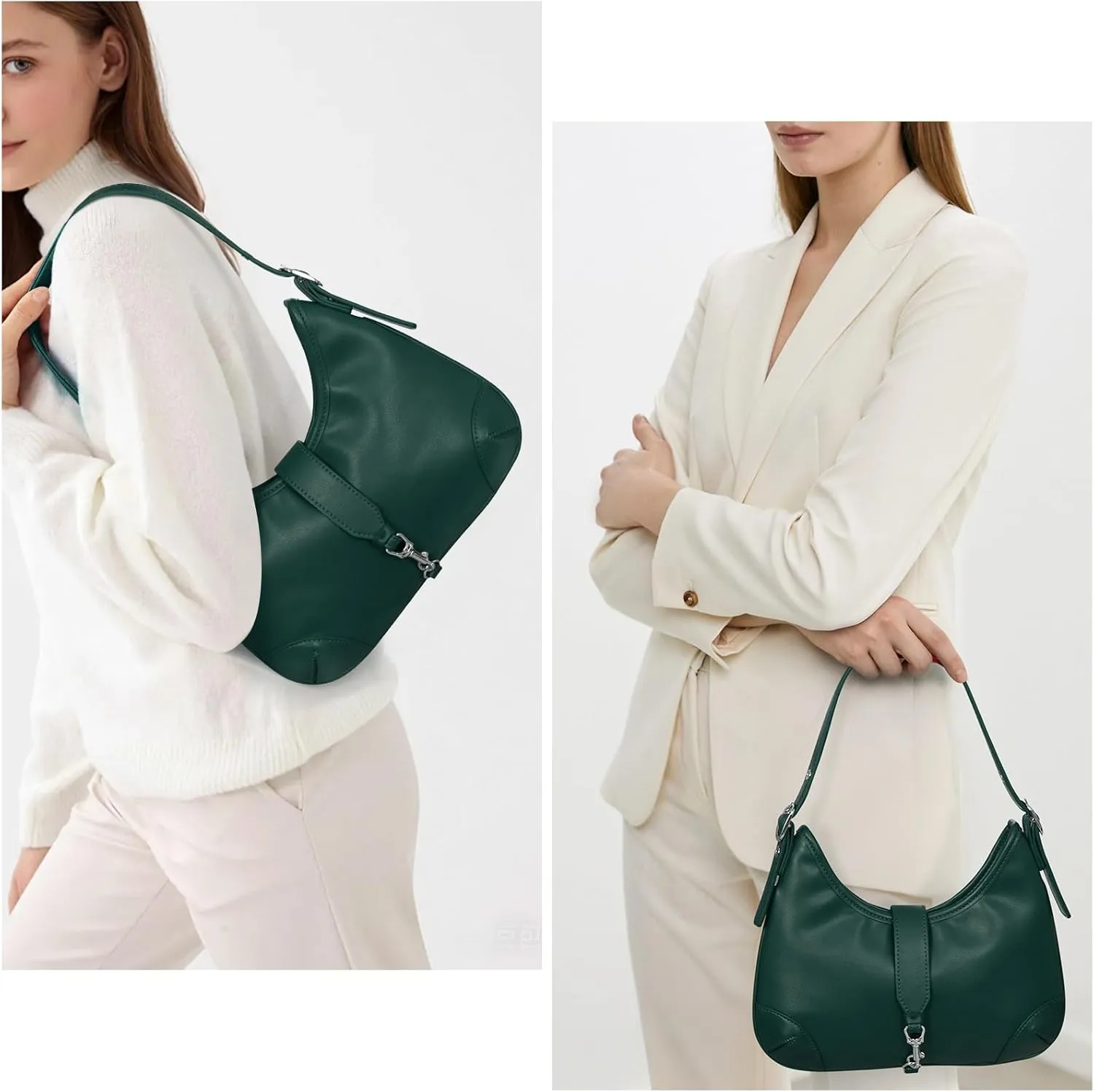 Crescent Shoulder Bag Purses For Women Half Moon Faux Leather Handbag Designer Underarm Hobo Bag Soft Travel