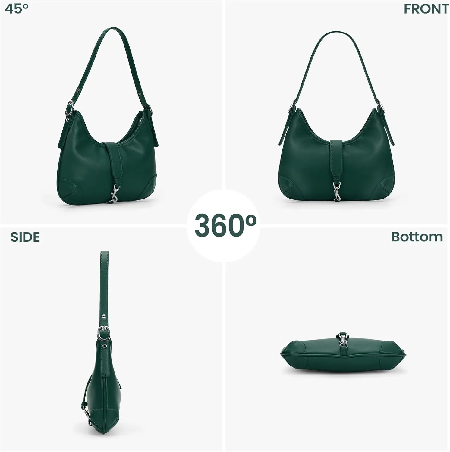 Crescent Shoulder Bag Purses For Women Half Moon Faux Leather Handbag Designer Underarm Hobo Bag Soft Travel