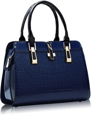 Crocodile Grain Top Handle Tote Work Bags Faux Leather Shoulder Bags with Strap Women's Handbags Satchel Purses