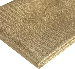 Crocodile Pattern Faux Leather Fabric 36"x54" Marine Vinyl Soft Alligator Skin Synthetic Leather for DIY Upholstery, Crafts, Handbags, Furniture Car Wrapping -Sold by The Yard (Gold, Cut by The Yard)