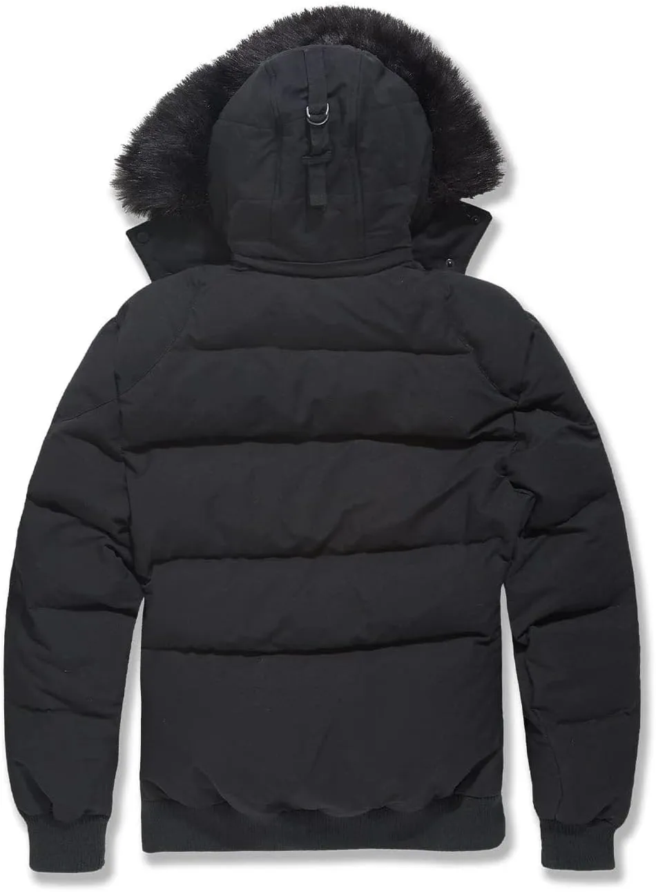 Cross Bay Bomber Jacket with Faux Fur Trim Hood, Quilted,