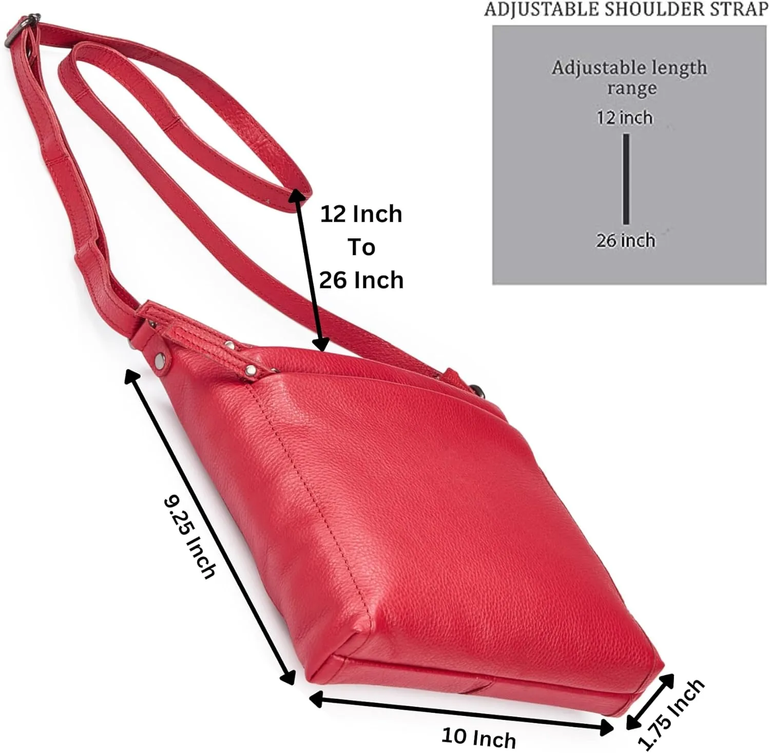 Crossbody Bag for Women Trendy Real Leather Purse Small Soft Pebbled Handbags Crossover Shoulder Pocketbook