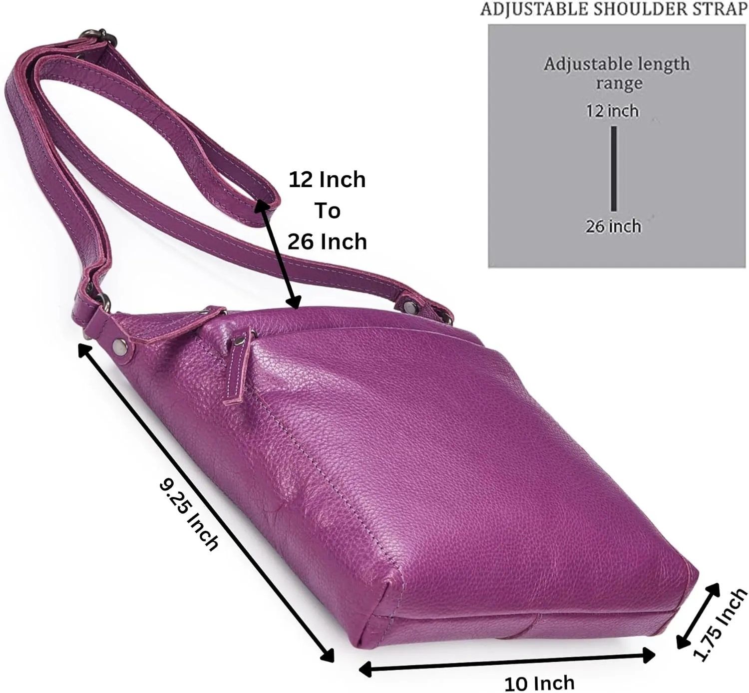 Crossbody Bag for Women Trendy Real Leather Purse Small Soft Pebbled Handbags Crossover Shoulder Pocketbook