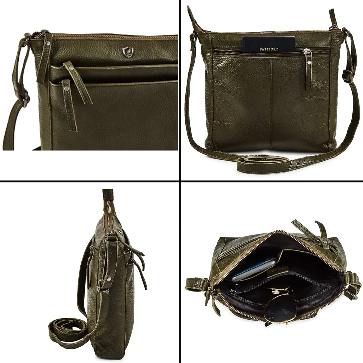 Crossbody Bag for Women Trendy Real Leather Purse Small Soft Pebbled Handbags Crossover Shoulder Pocketbook