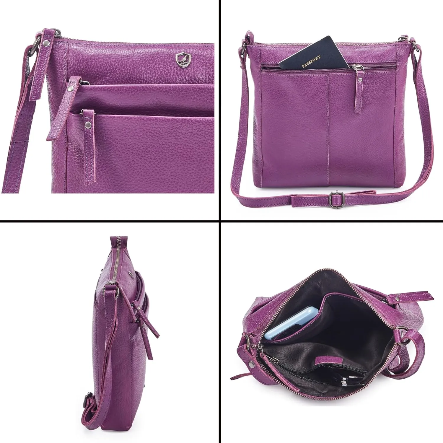 Crossbody Bag for Women Trendy Real Leather Purse Small Soft Pebbled Handbags Crossover Shoulder Pocketbook