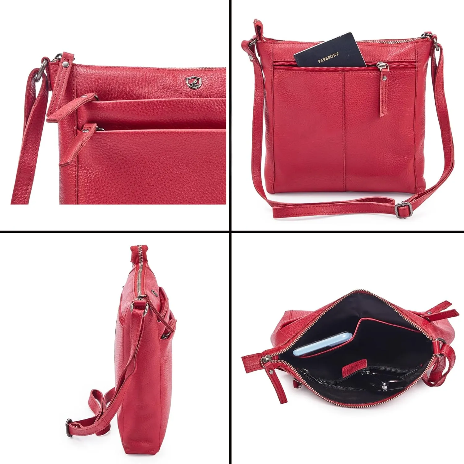 Crossbody Bag for Women Trendy Real Leather Purse Small Soft Pebbled Handbags Crossover Shoulder Pocketbook