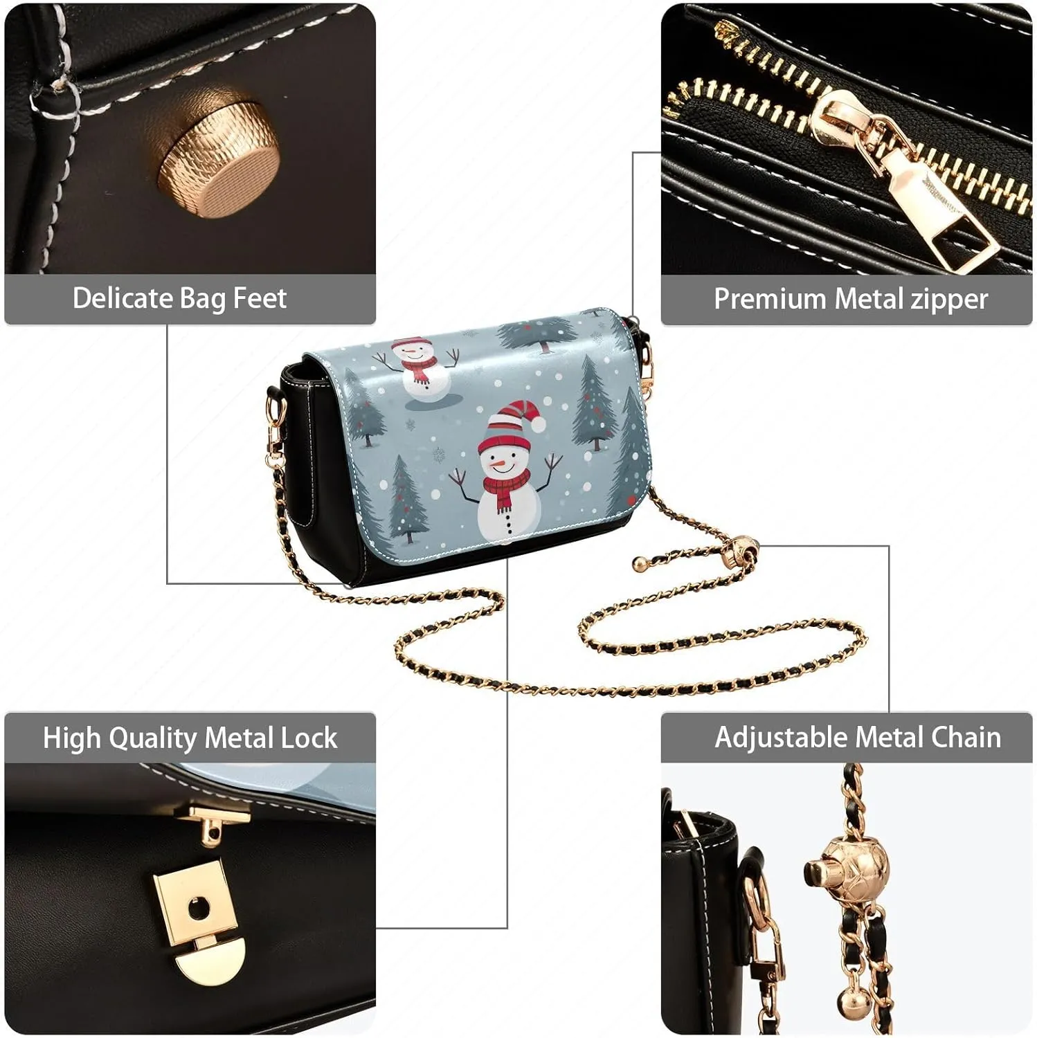 Crossbody Bags For Women Easter Eggs Bunny Rabbit PU Leather Purse Handbag 20847854