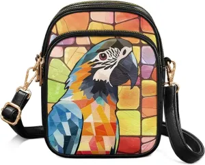 Crossbody Bags for Women Mosaic Art Travel PU Leather Shoulder Phone Purses, Pouch Shoulder Bag with Zip Pockets