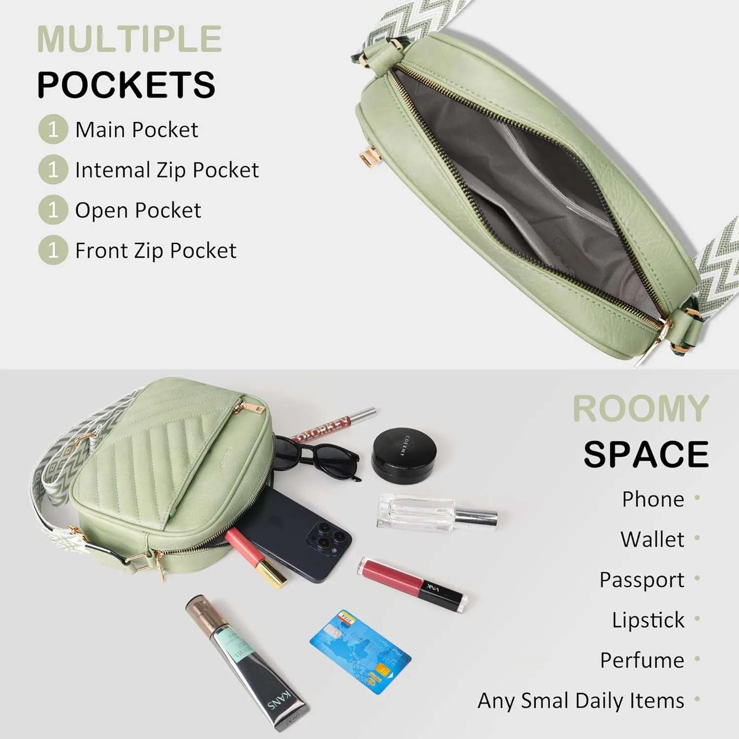 Crossbody Bags for Women Purses for Women Vegan Leather crossbody purse Handbags with Ajustable Strap