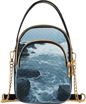 Crossbody Bags for Women Rocky Waves Women's Crossbody Handbags Leather Purses Shoulder bag