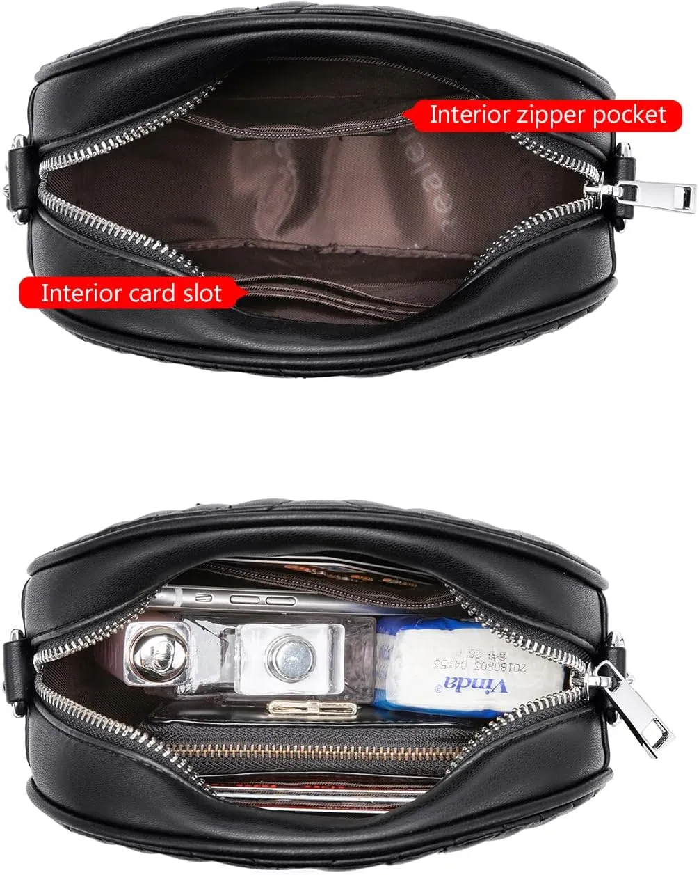 Crossbody Bags for Women Round Purse Quilted purse, Faux Leather, with Tassel