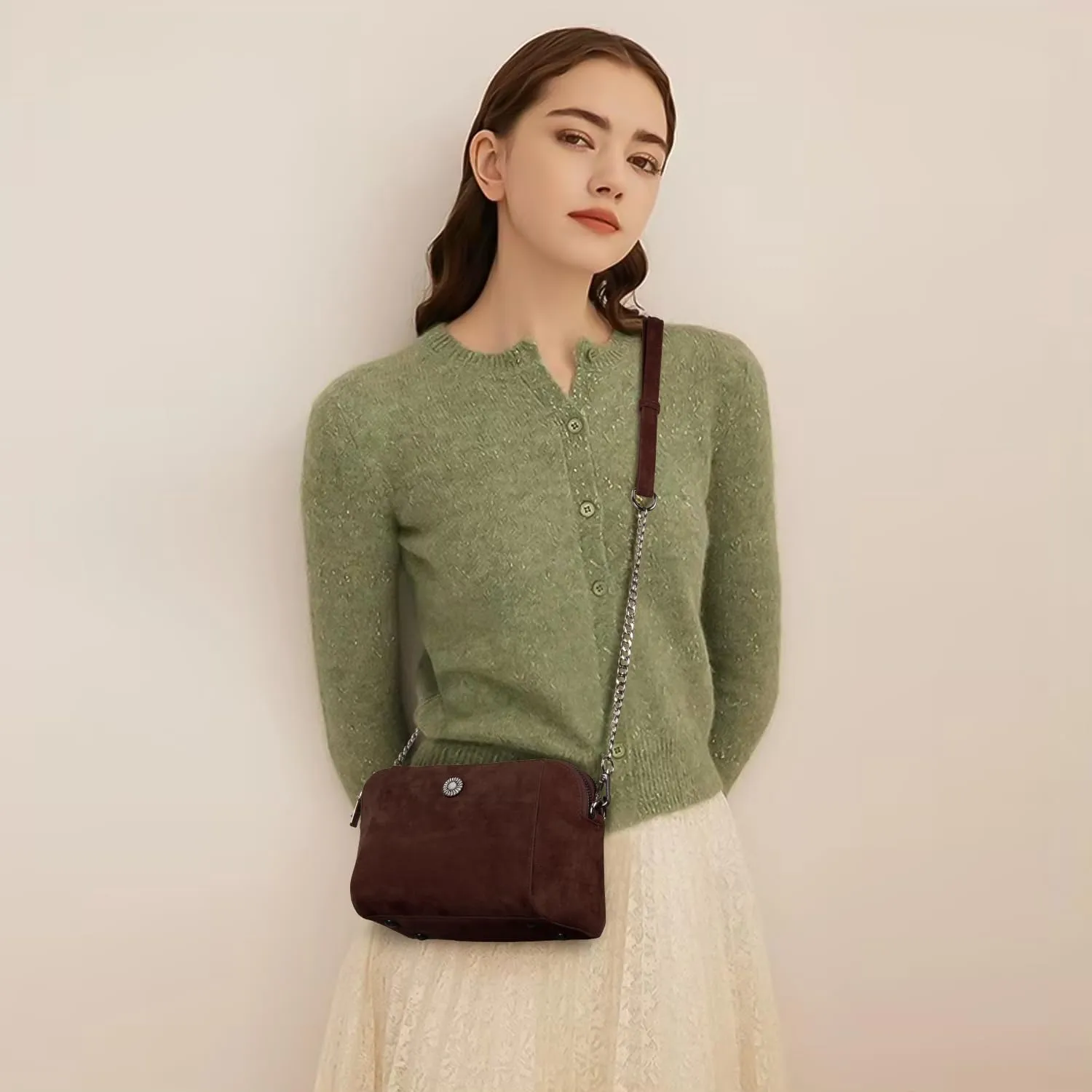 Crossbody Bags for Women Trendy Faux Suede Cross Body Purses Handbags Retro Soft Cell Phone Shoulder Tote Bags