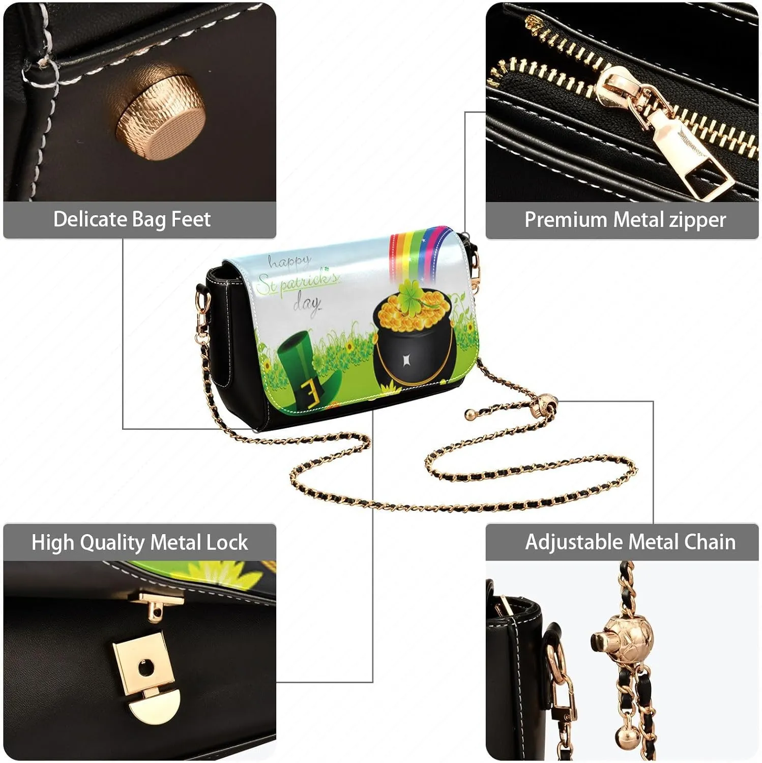Crossbody Bags for Women Trendy Women's Black Shoulder Bag Small PU Leather Flap Cross Body Bag Handbags