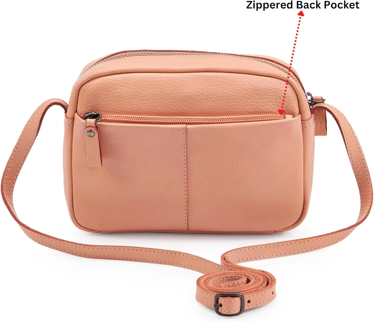 Crossbody Sling Bag for Women Trendy Real Leather Purse Mini Soft Pebbled Crossover with Card Case