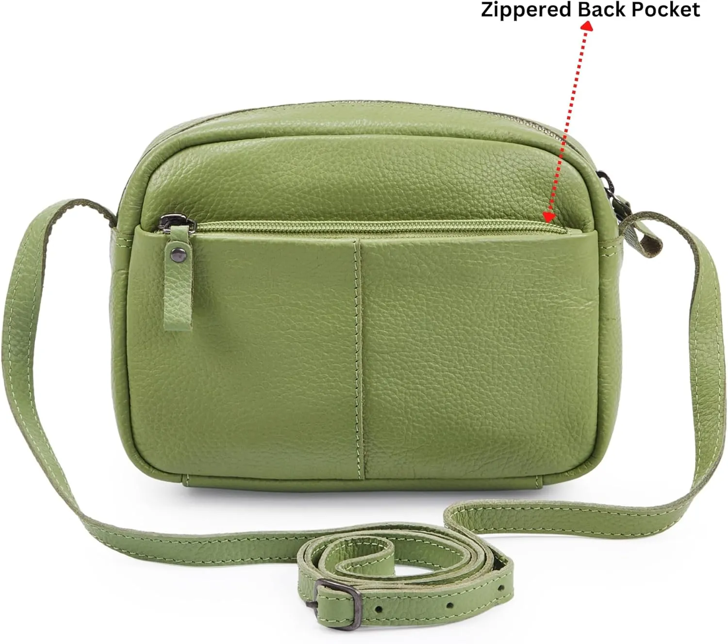 Crossbody Sling Bag for Women Trendy Real Leather Purse Mini Soft Pebbled Crossover with Card Case