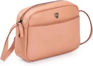 Crossbody Sling Bag for Women Trendy Real Leather Purse Mini Soft Pebbled Crossover with Card Case