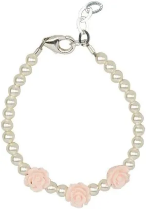 Crystal Dream Hot Pink Flower Girl Bracelet Sterling Silver (B135_HP_XS)