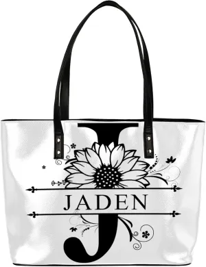 Custom A Tote Bag Women Shoulder Handbags PU Leather for Travel Work