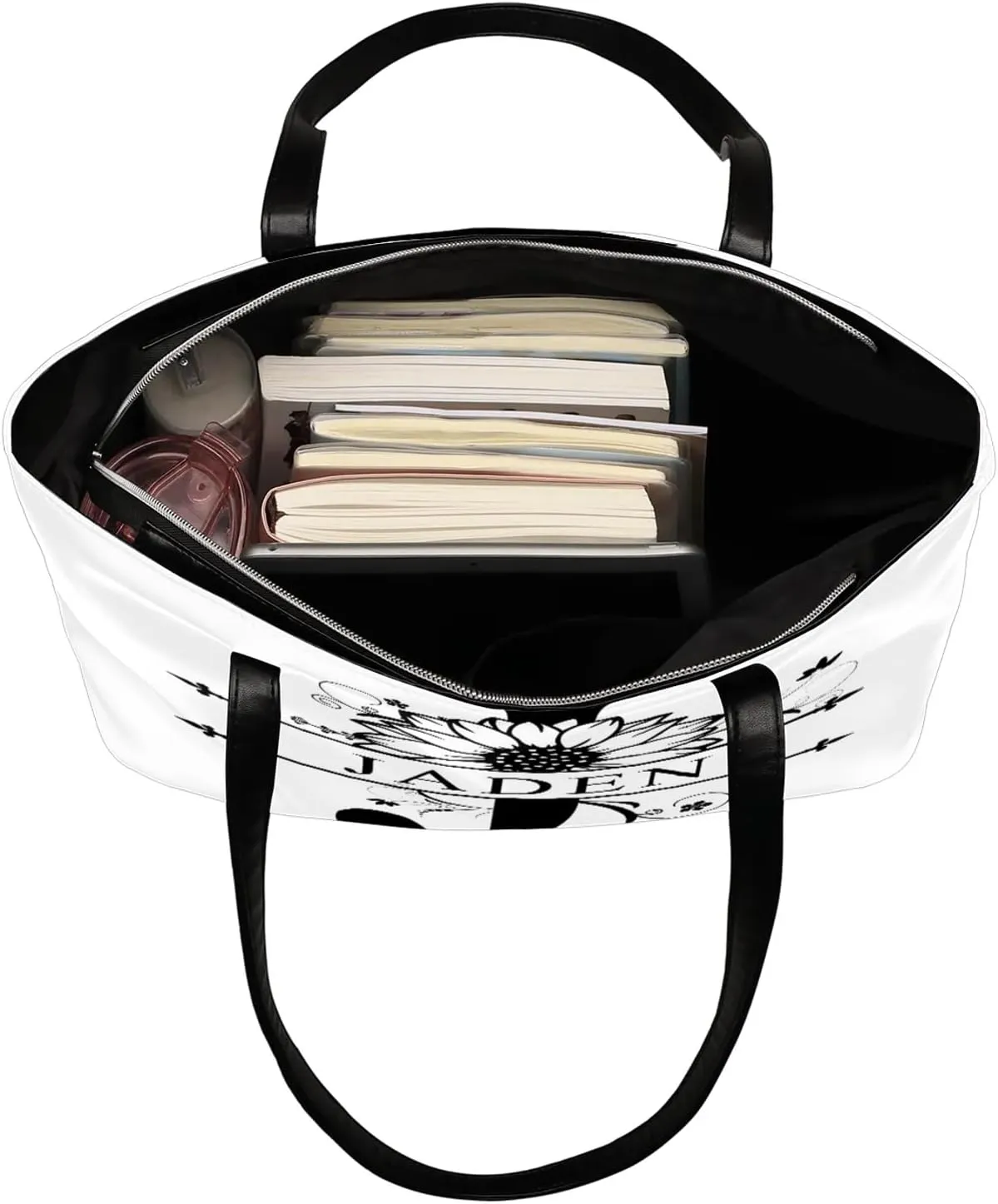 Custom A Tote Bag Women Shoulder Handbags PU Leather for Travel Work