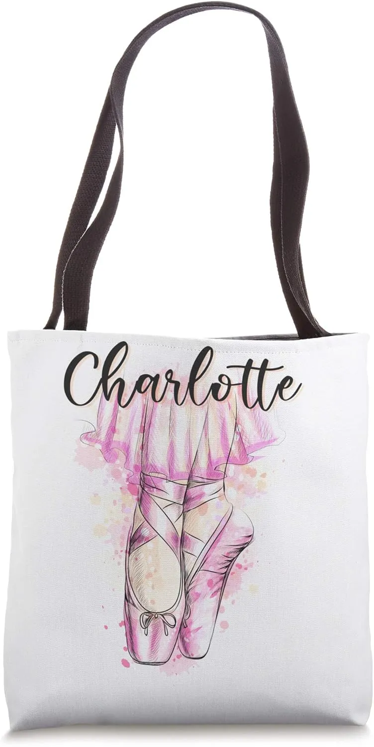Custom Ballerina Ballet Dancer gift with the name Charlotte Tote Bag