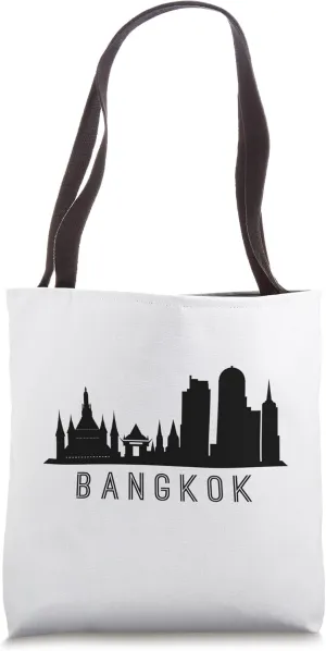 Custom Bangkok City Skyline T-Shirt Tote Bag