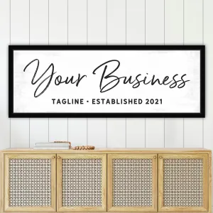 Custom Business Name Signs with Your Company Logo for Home Office Framed Inspriational Motivational Canvas Wall Art 8"x10"