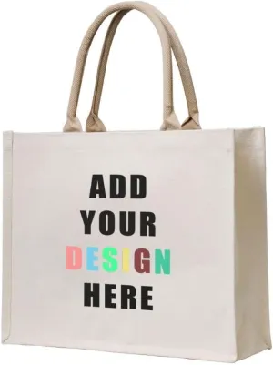 Custom Canvas Tote Bags for Women, Personalized Present Bag with Photo Logo Name Shopping Bags Suitable for Birthday