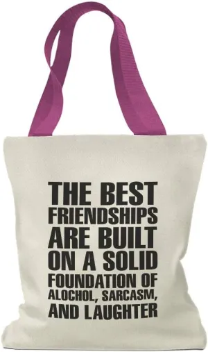 Custom Canvas Tote Shopping Bag Foundation of Alcohol Sarcasm Laughter Reusable Beach for Women