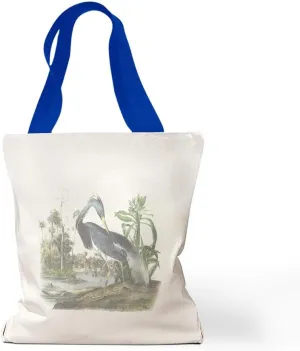 Custom Canvas Tote Shopping Bag Tricolored Heron James Audubon Birds Animals Fowl Birds Gifts