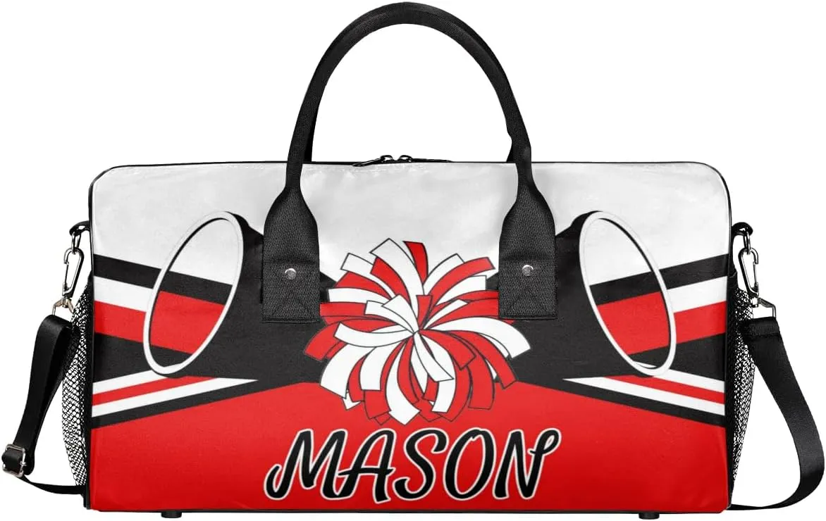 Custom Cheer Bags Sport Bag for Cheerleaders, Coral Red A Personalized Gym Duffel Bags Personalized Gifts for Cheerleading Custom Travel Overnight Weekender Bag