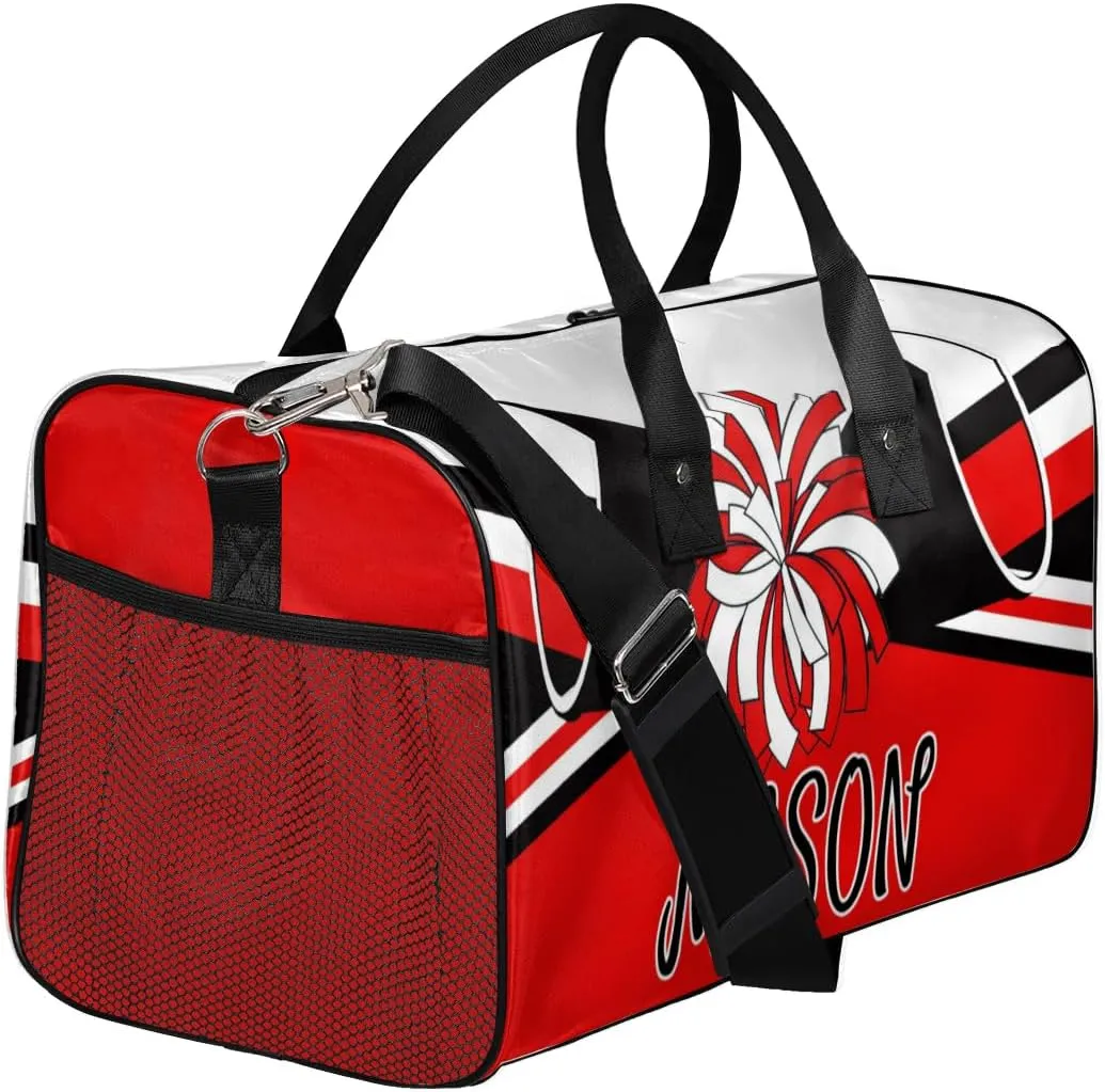 Custom Cheer Bags Sport Bag for Cheerleaders, Coral Red A Personalized Gym Duffel Bags Personalized Gifts for Cheerleading Custom Travel Overnight Weekender Bag