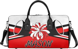Custom Cheer Bags Sport Bag for Cheerleaders, Coral Red A Personalized Gym Duffel Bags Personalized Gifts for Cheerleading Custom Travel Overnight Weekender Bag