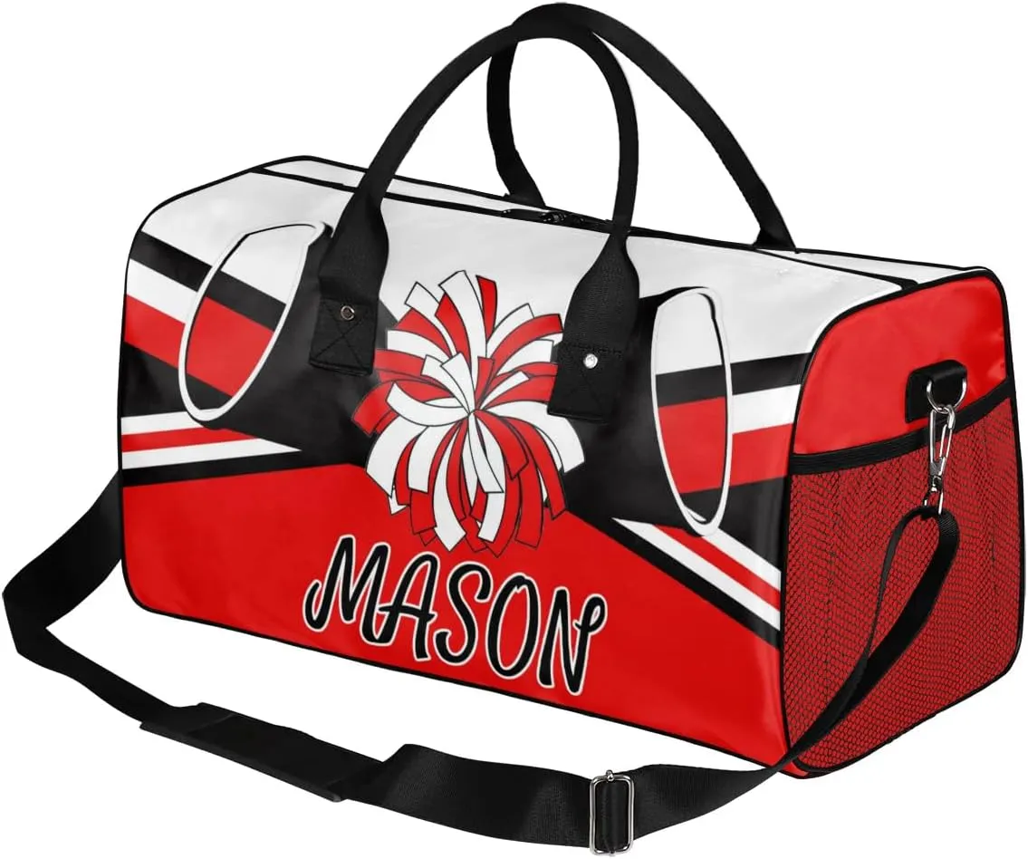 Custom Cheer Bags Sport Bag for Cheerleaders, Coral Red A Personalized Gym Duffel Bags Personalized Gifts for Cheerleading Custom Travel Overnight Weekender Bag