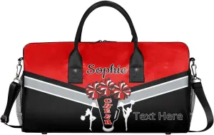 Custom Cheer Bags Sport Bag with Name for Cheerleaders, Personalized Gym Duffel Bags Personalized Cheerleading Gifts for Women Custom Travel Weekender Bag, Coral Red A