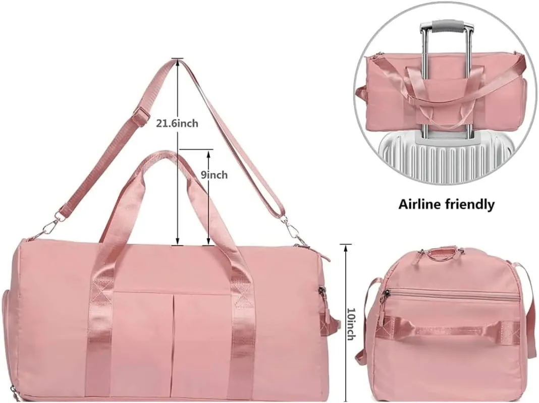 Custom Gym Bag - Durable & Stylish Personalized Duffle for Men & Women (Pink With Text)