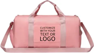 Custom Gym Bag - Durable & Stylish Personalized Duffle for Men & Women (Pink With Text)