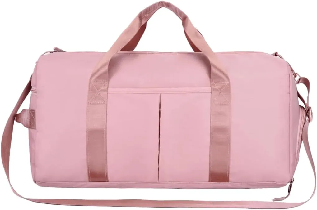 Custom Gym Bag - Durable & Stylish Personalized Duffle for Men & Women (Pink With Text)