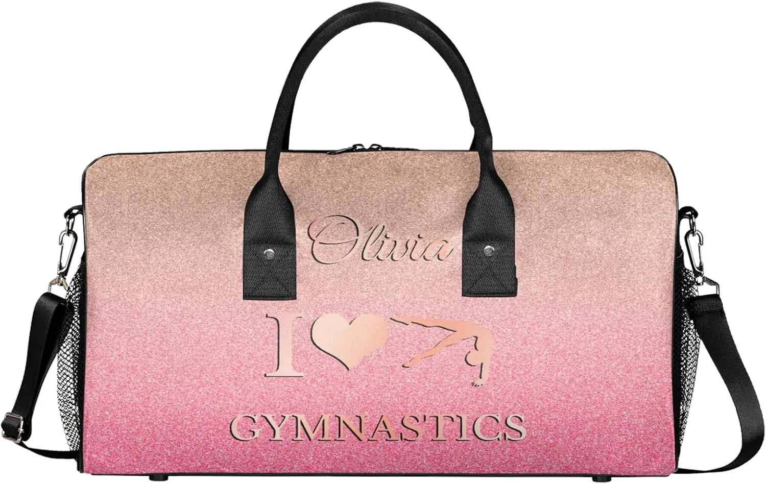 Custom Gymnastics Duffel Bag Personalized Name Dance Ballet Bags Waterproof