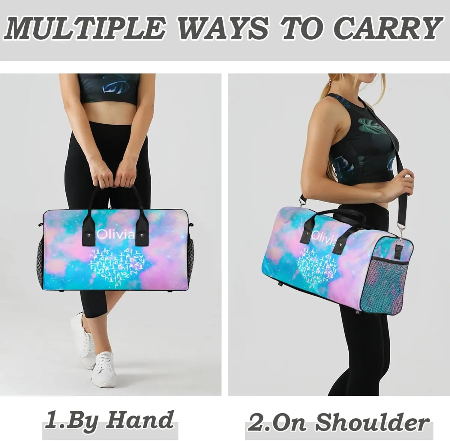 Custom Gymnastics Duffel Bag Personalized Name Dance Ballet Bags Waterproof