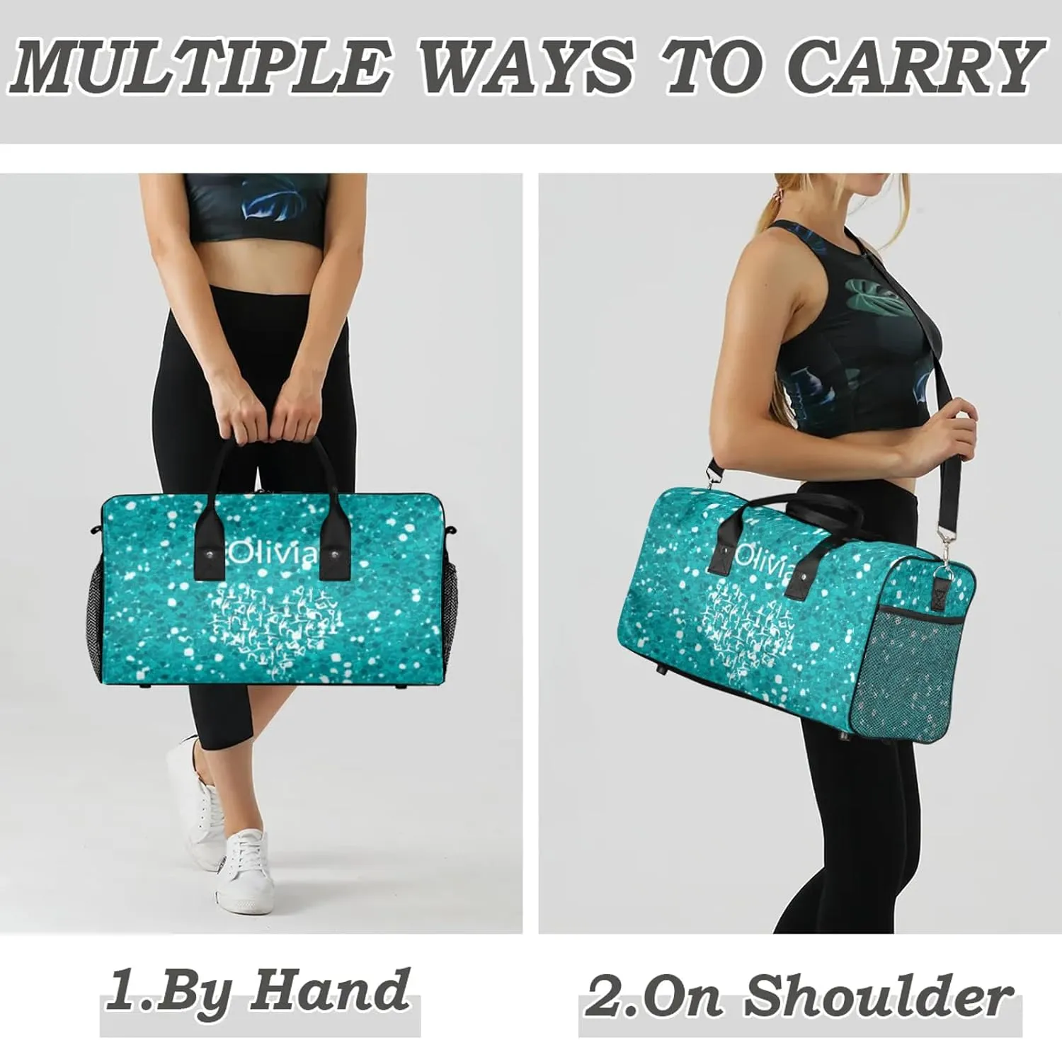 Custom Gymnastics Duffel Bag Personalized Name Dance Ballet Bags Waterproof
